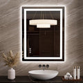 LOAAO 27.6"x35.4" LED Mirror for Bathroom, Lighted Bathroom Mirror by LOAAO