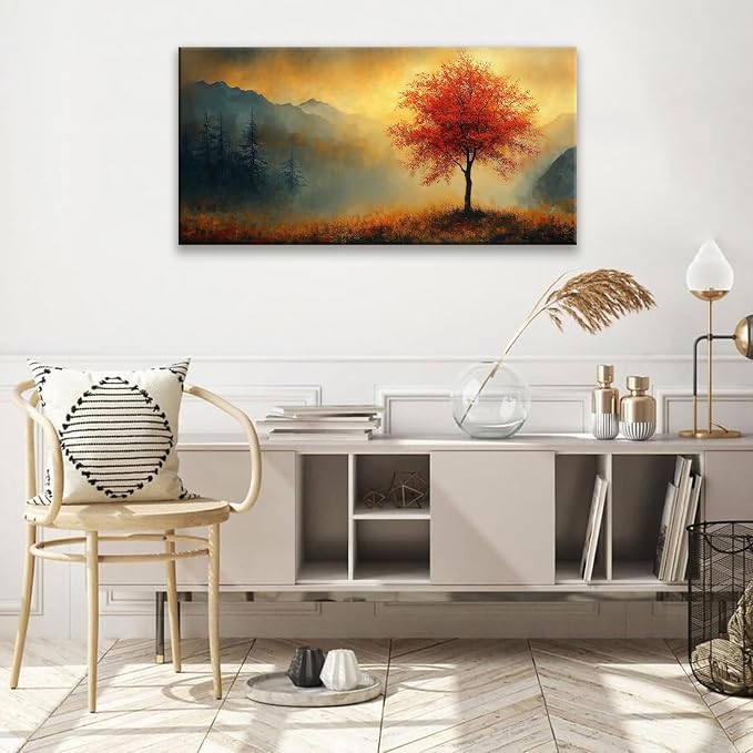 Suconvng Modern Canvas Art Wall Decor Tree Painting Aesthetic Home Decorations - Image 2