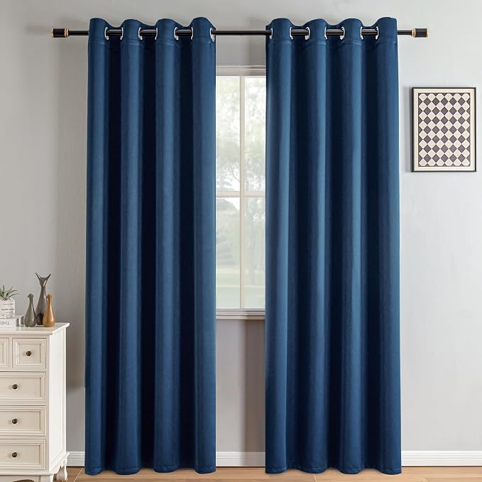 IGEMAEVE Blackout Curtains 84 Inch Length 2 Panels Set, Grommet Energy Saving by IGEMAEVE