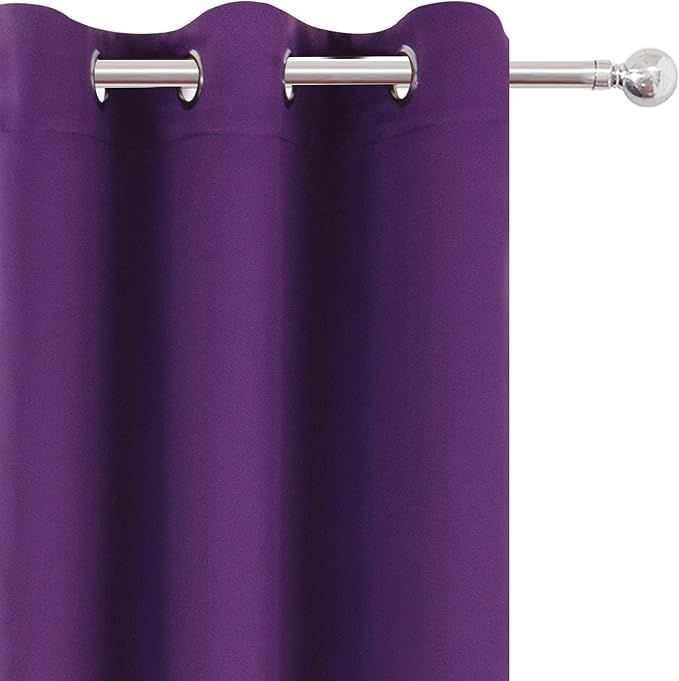 LEMOMO Purple Thermal Blackout Curtains/42 x 72 Inch/Set of 2 Panels Room - Image 7