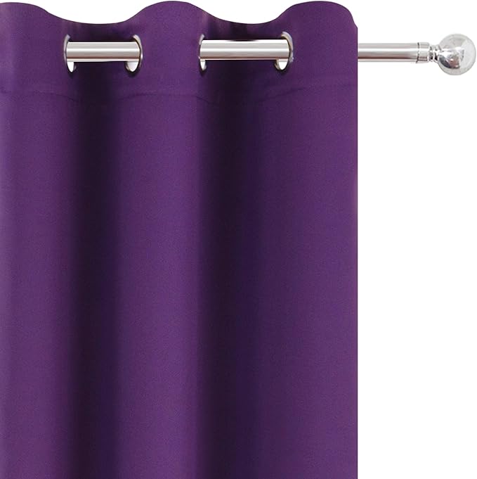 LEMOMO Blackout Curtains 42 x 84 Inch/Purple Curtains Set of 2 Panels/Room - Image 7