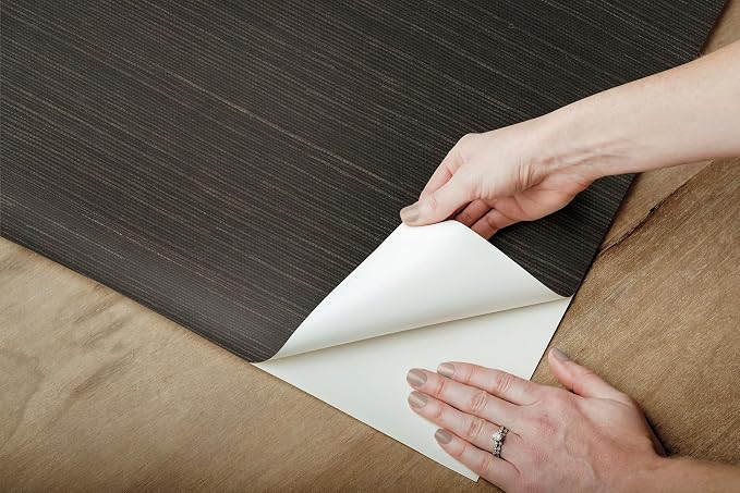 York Wallcoverings Natural Sisal Black Peel and Stick Grasscloth Wallpaper - Image 5
