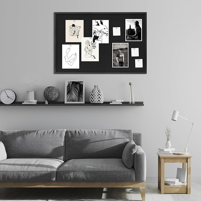 DAHAPYBOO Cork Board with Linen Black, Bulletin Board 36"x24", Corkboards - Image 7