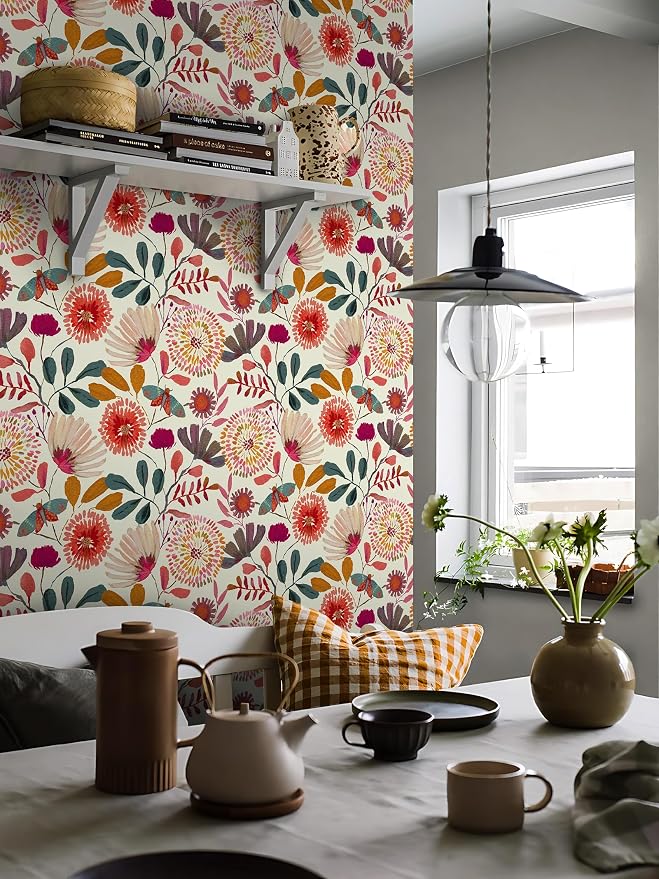 Wallpaper Peel and Stick Floral Wall Paper Removable Waterproof - Image 3