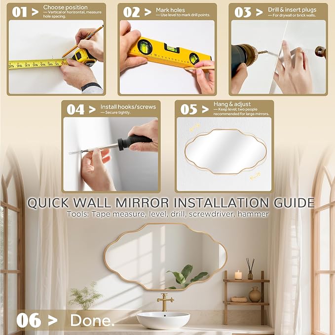 Scalloped Mirror for Bathroom - Image 7