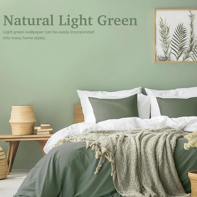 Dimoon 17.7''x393'' Peel and Stick Wallpaper Light Green Contact Paper - Image 7