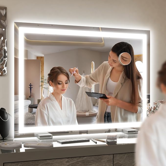 ROLOVE 38"x28" Inch Large Lighted Vanity Mirror, 3-Color Lighting & Dimmable - Image 7