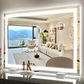 ROLOVE 38"x28" Inch Large Lighted Vanity Mirror, 3-Color Lighting & Dimmable by ROLOVE