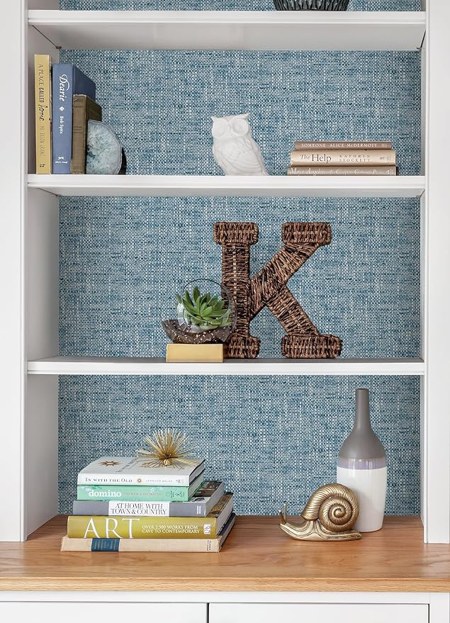 NuWallpaper NU2918 Navy Poplin Texture Peel & Stick Wallpaper - Image 6