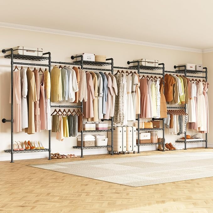 ONBRILL L7 Wall Mounted Industrial Pipe Clothing Rack – Heavy Duty Modular - Image 2