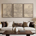 Framed Neutral Vintage Landscape Wall Art by Cuspin