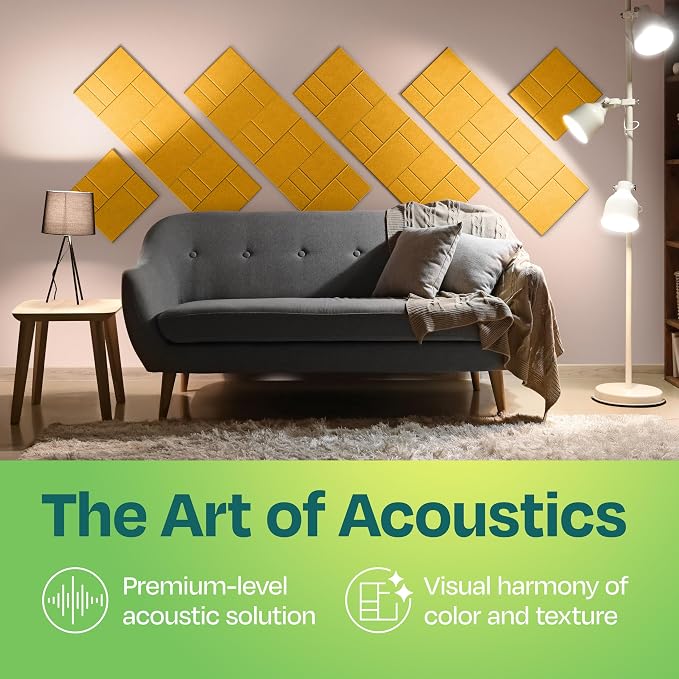 Acoustic Panels 12-Pack Soundproof Wall Panels 12"x12"x0.4" Decorative Sound - Image 2