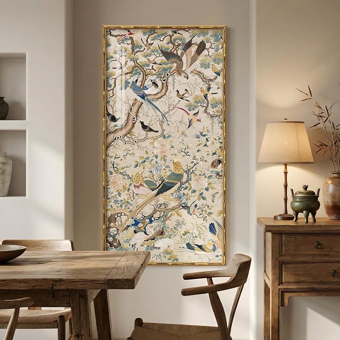 Vintage Gold Framed Chinoiserie Wall Art - Image 7