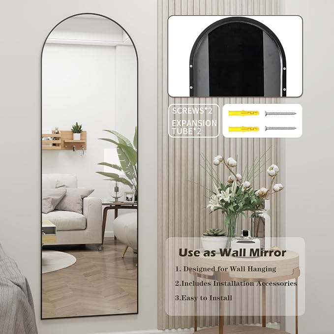 Door Mirror, Arched Full Length Mirror Over The Door, Full Body Mirrors - Image 7