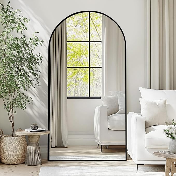 Beauty4U Arched Full Length Mirror 76" x 34", Floor Standing & Wall Mounted HD by Beauty4U