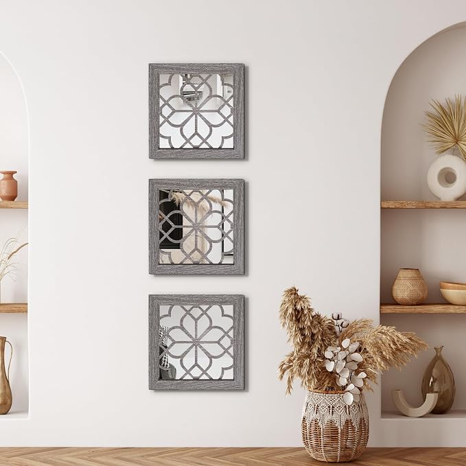 Set of 4 Boho Wall Mirrors - Image 5