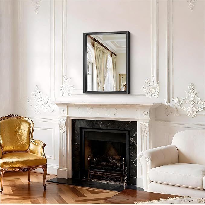 18x24 Inch Black Bathroom Mirror, Brushed Black Rectangle Mirror - Image 9