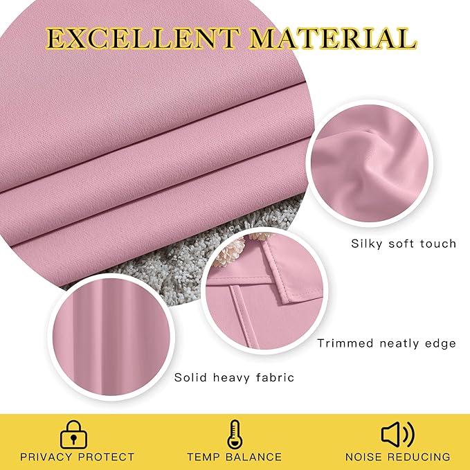 NICETOWN Blackout Sliding Glass Door Curtains, Room Darkening Thermal Insulated - Image 2