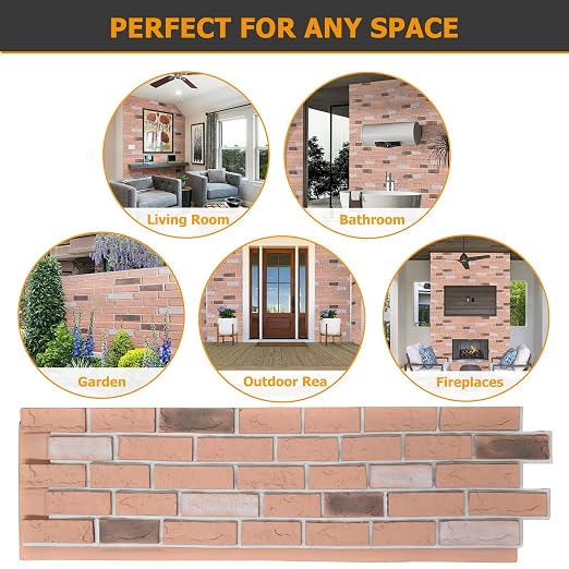 ROOMTEC 6-Pack Faux Brick Wall Covering Panels - Image 6