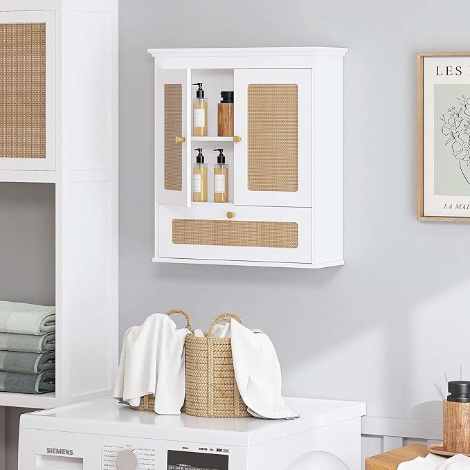 Spirich Bathroom Wall Cabinet Over Toilet, Boho Rattan Medicine Cabinet - Image 6