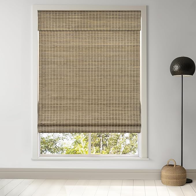 LazBlinds Cordless Bamboo Roman Shades, Privacy Blinds by LazBlinds