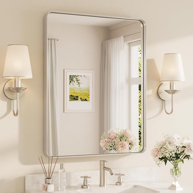 TETOTE Brushed Nickel Mirror 28 x 36 Inch by TETOTE