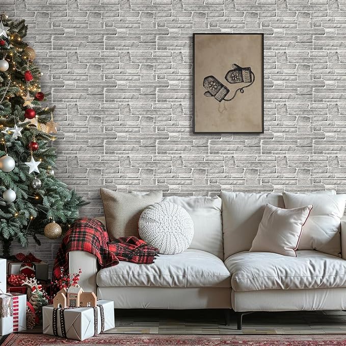 COMSTICKC Peel and Stick Faux Stone Wall Sticker Wall Panels, Not Real Stone - Image 2