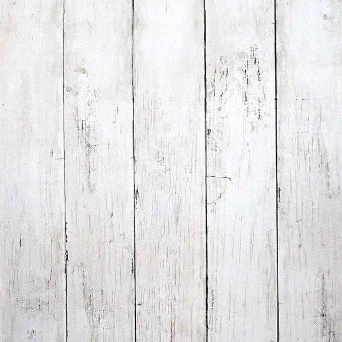 CiCiwind White Wood Peel and Stick Wallpaper 197”x17.7” Removable Self Adhesive by CiCiwind