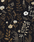 Vintage Adhesive Shelf Liner Contact Paper, 17.5" x 78" Black Floral Theme by VOLEAARWALLPAPER