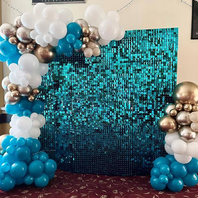 COKAOBE Turquoise Blue Shimmer Wall Backdrop, Photo Backdrops - Image 6