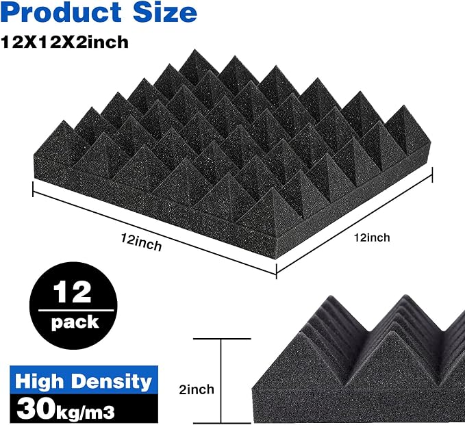 FONESO Acoustic Panels, High Density Soundproof Foam Panels - Image 7