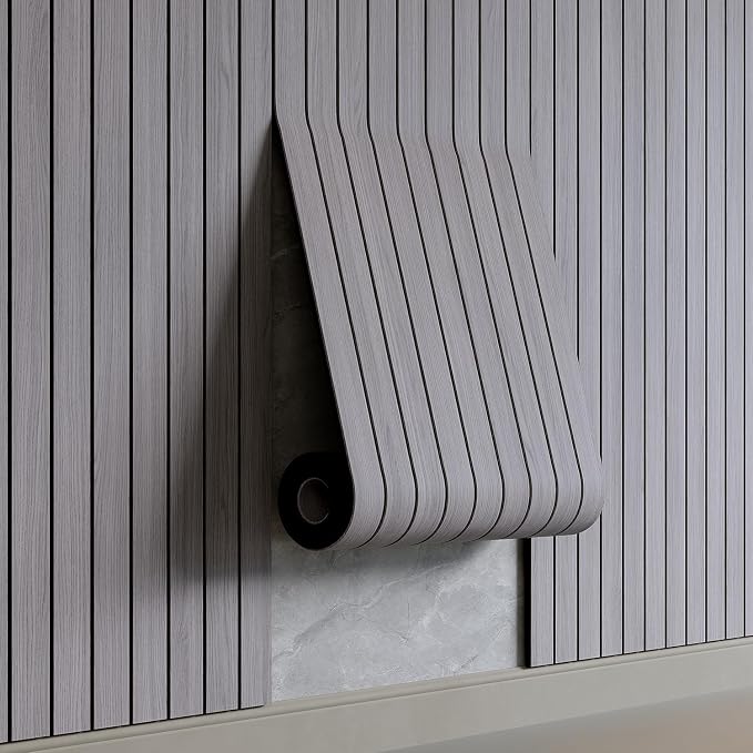 YU LI 3DH Peel and Stick PVC Slat Wall Panel 236"x15.75" Self-Adhesive Thick by YULI3DH