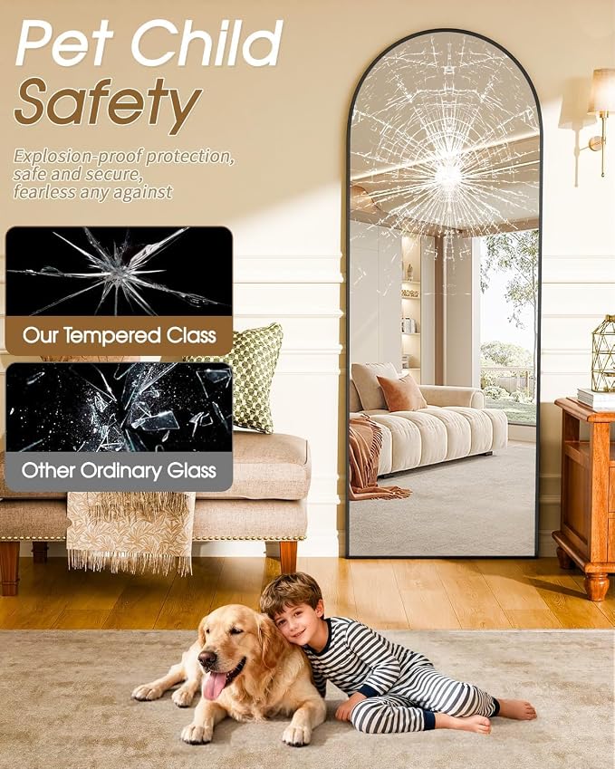 59"x16" Floor Mirror Full Length, Arched Full Length Mirror - Image 6