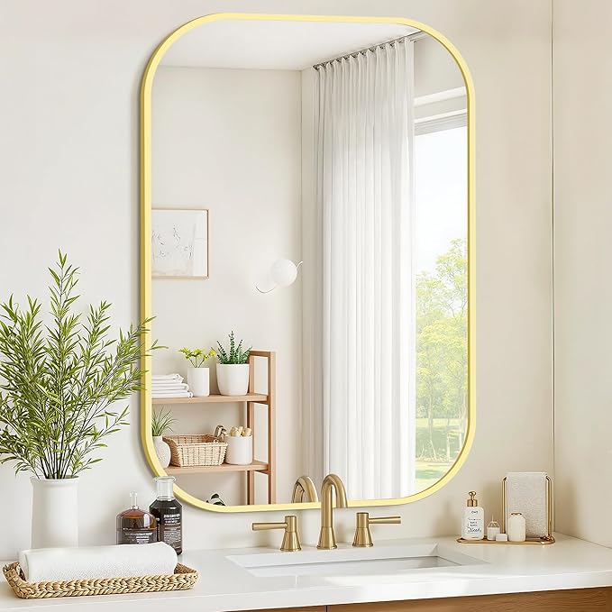 Bathroom Mirror for Wall, HD Reflection Shatterproof Mirror for Living Room by Unknown