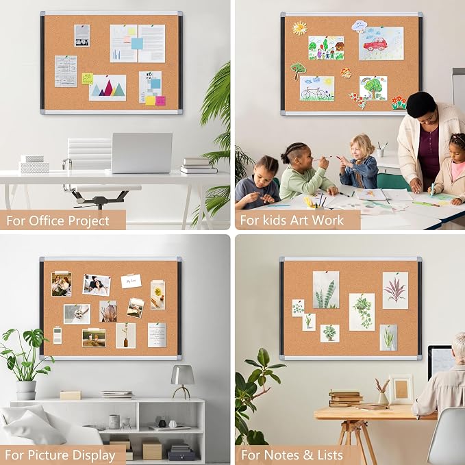 Large Cork Bulletin Board 36" x 48", 4 x 3 Office Board - Image 6