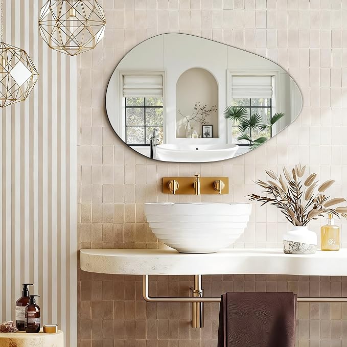 FICTOR Irregular Asymmetrical Wall Mirror, Living Room, Dining Room - Image 6