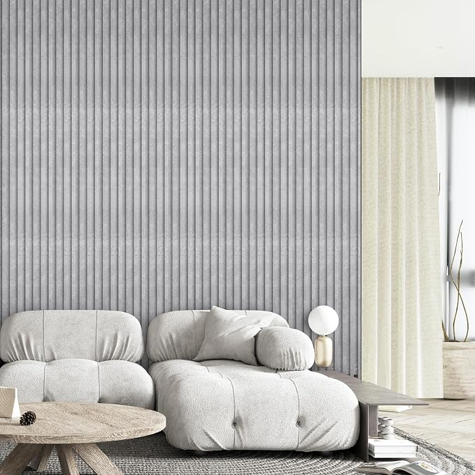 OUZUGIE WPC Acoustic Slat Wall Paneling, Living Room, TV Background, Study Room - Image 2