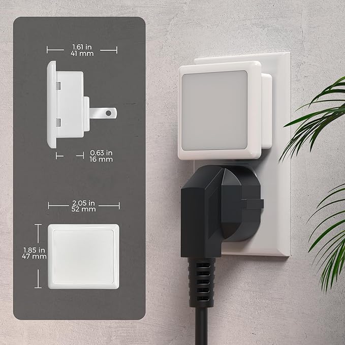 L LOHAS LED 3CCT Night Lights Plug into Wall 2-Pack, 0.3W Plug in Night Light - Image 7