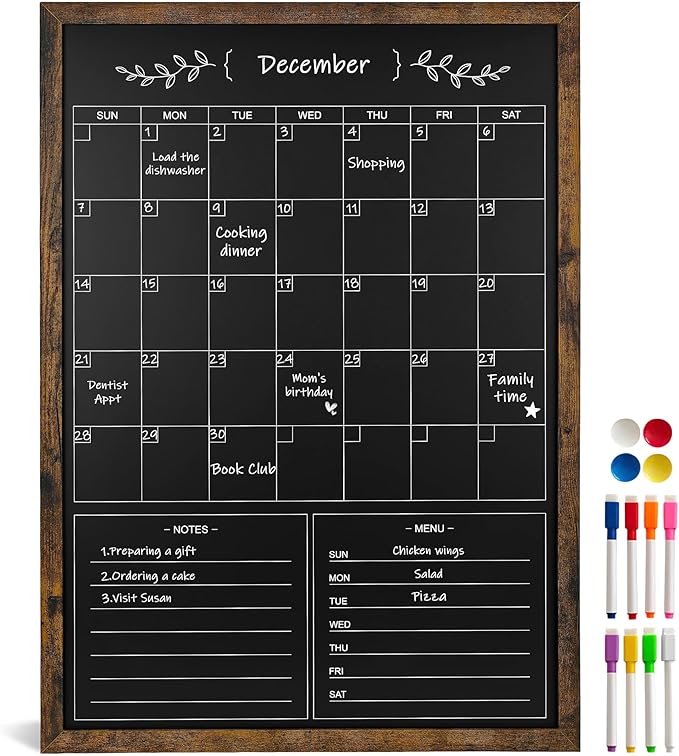 Chalkboard Calendar for Wall by Marribol