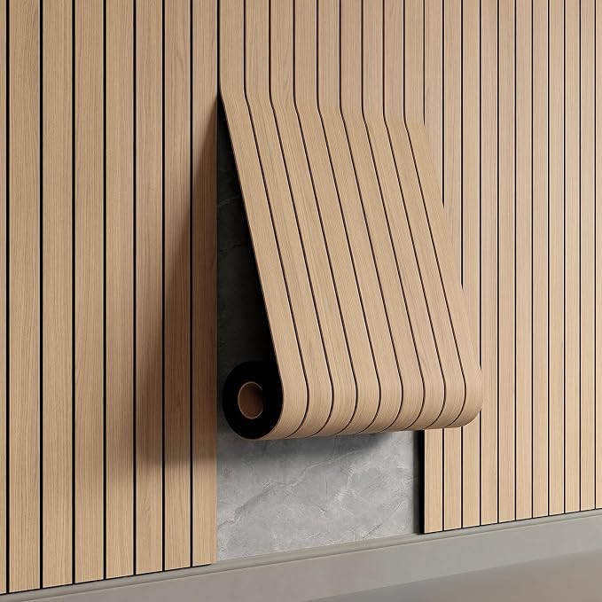 YU LI 3DH Peel and Stick PVC Slat Wall Panel 236"x15.75" Self-Adhesive Thick by YULI3DH