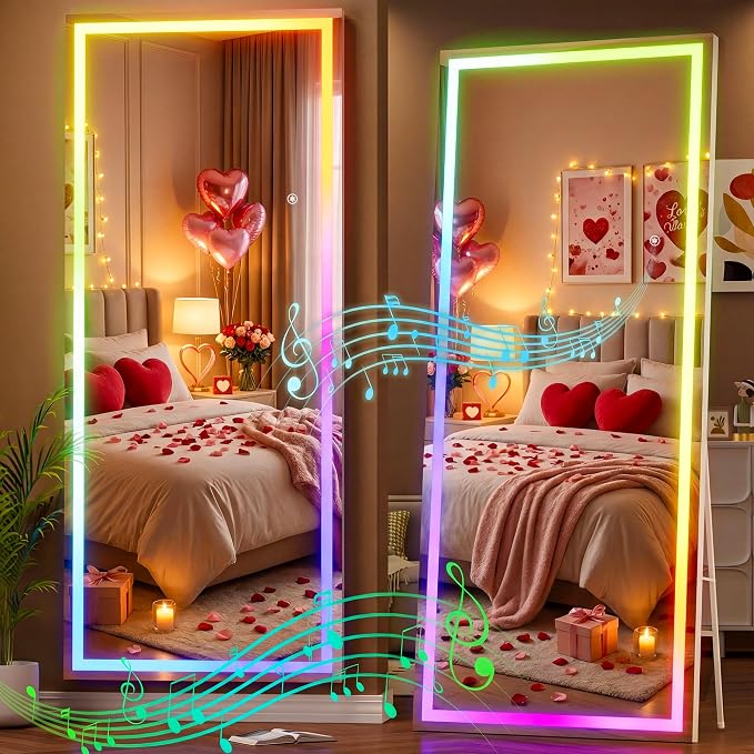 Hasipu 75"x28" LED RGB Bluetooth Full Length Mirror by Whatssuitableisthebest