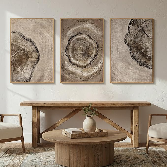 Large Framed Neutral Vintage Wall Art - Image 4