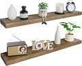 BGMG Wood Floating Shelves for Wall 60 inch Set of 2, Dark Walnut Floating by BGMG