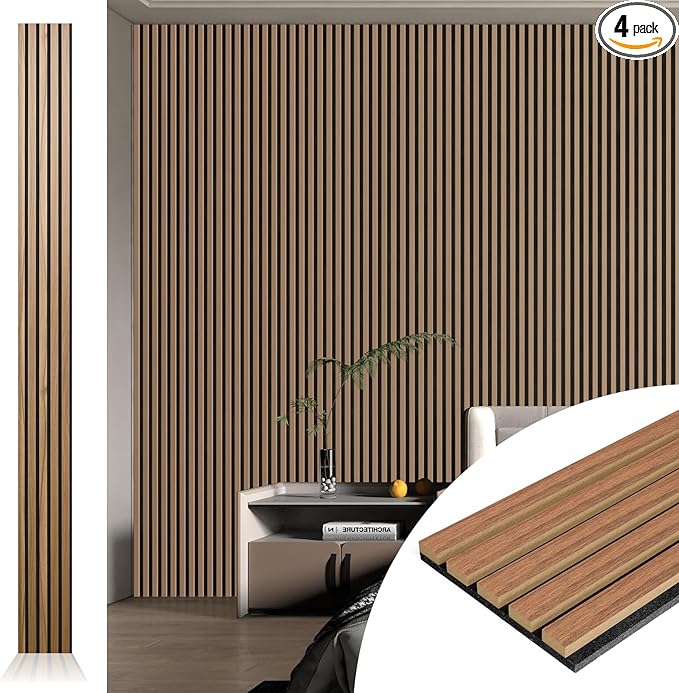 Art3d 4pcs-107 x 8in Slat Acoustic Panel by Art3d