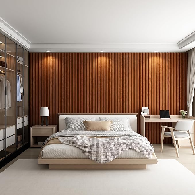 8-Pack WPC Wall Panels 108’’ x 6.1’’ 3D Slat Wall Panel Acoustic Wall Paneling - Image 6