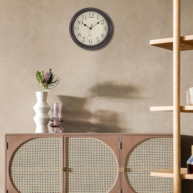 Foxtop Retro Silent Non-Ticking Round Classic Clock Quartz Decorative Battery - Image 9