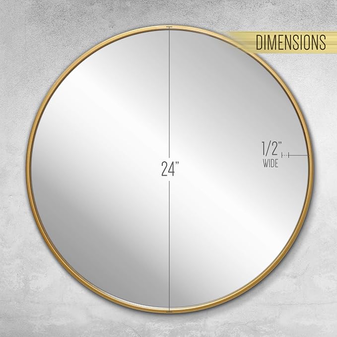 Gold Circle Wall Mirror 24 Inch Round Wall Mirror - Image 7