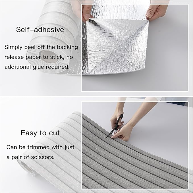 Peel and Stick PVC Slat Wall Panels, Wood Grain Self-Adhesive Soundproof - Image 5