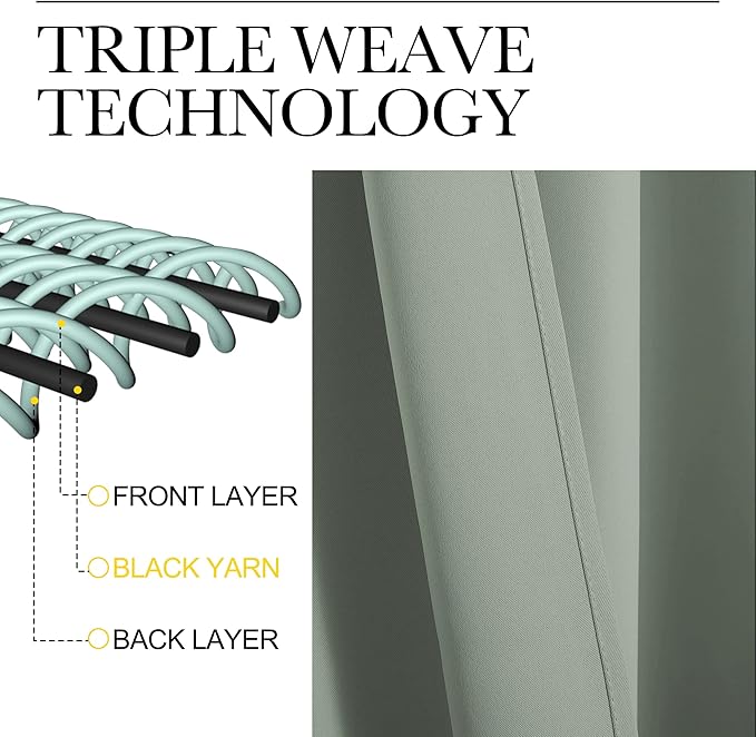 NICETOWN Bedroom Curtain Panels Blackout Draperies, Thermal Insulated Solid - Image 4