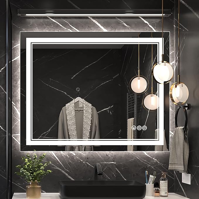 Ratsamee 40x32 Inch Led Mirror for Bathroom by RATSAMEE
